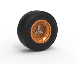 Wheel of Vintage Dirt race car V7 Scale 1:25