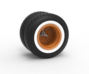 Wheel of Vintage Dirt race car V8 Scale 1:25