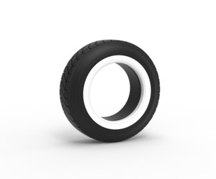 Vintage dirt Whitewall tire Scale 1:25