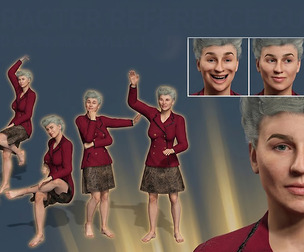 Mature Female Character   Fully Rigged 3D Model   FBX    Blender