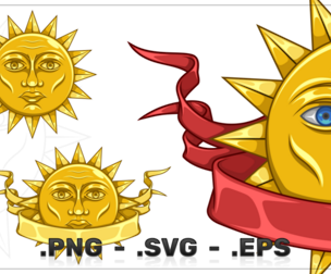 Sun Disk with Ribbon Color