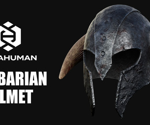 Barbarian Helmet For MetaHuman Vol 01