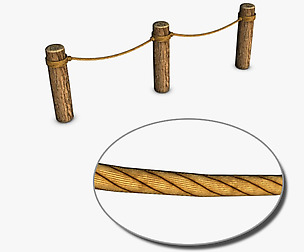 logs and rope barrier