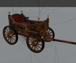 Ancient Roman Ceremonial Carriage  Rigged 3D Model Blender FBX