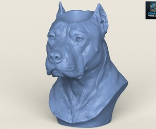 Pitbull Dog Head Object Holder