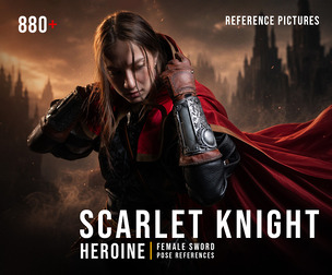880+ Scarlet Knight Heroine - Female Sword Pose References