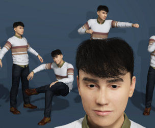 Adult East Asian Male Character  Fully Rigged 3D Character with Animation Support