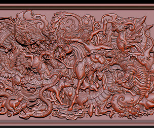 Chinese Zodiac 12 Animals 3D Relief