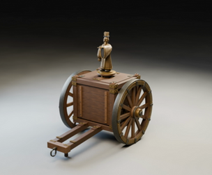 Ancient Chinese South-Pointing Chariot  Rigged Mechanical Vehicle with Internal Gear Mechanism