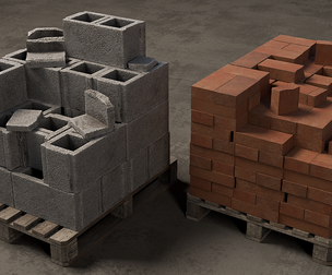 Concrete Blocks and Red Bricks – Construction Materials