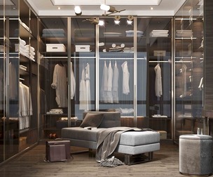 Modern Walk-in Closet | 3D Visualization