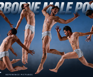 Airborne Male Poses – 1850+  SUPER Dynamic Reference Pictures