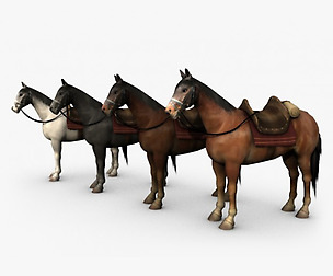 Horse with saddle