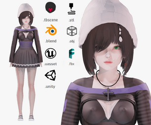 Casual clothes 0027 - Rig - Unreal - Unity - Blender - Animated - Realistic Female Character