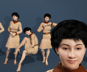Realistic Female Character  Fully Rigged  Facial Expressions Animation FBX  Blender
