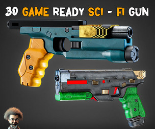 20 Game-Ready Sci-Fi Guns + PBR Texture - Vol 25