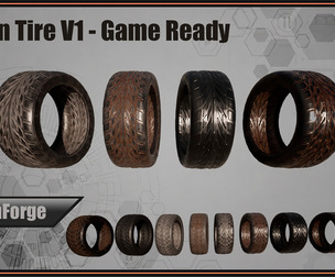 Kryxen Tire V1 - Game Ready (UE5 & Unity)
