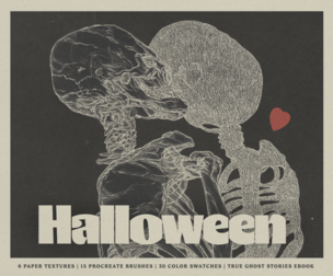 The Halloween (2026) Procreate Kit (Procreate Brushes, Paper Textures, Palettes and Ebook)