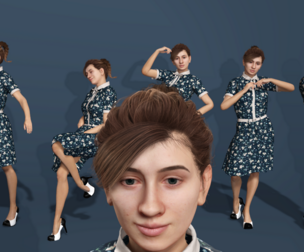 Realistic Female Character Full Body Rigged 3D Character
