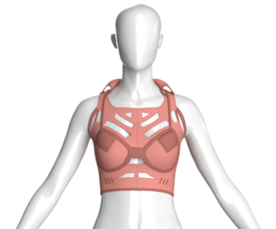 Girls Crop Top With Caged Hem | Marvelous / Clo3d / obj / fbx