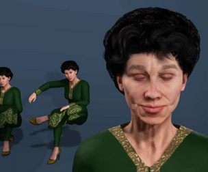 Realistic Middle-Aged Woman Character  Rigged with Facial Blendshapes