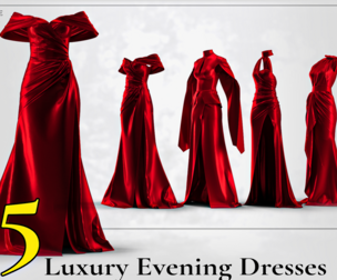 5 Luxury Evening Dresses-Marvelous Designer / Clo3D [FBX, OBJ, ZPRJ]