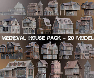 Medieval House Pack 20 Models