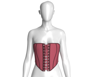 Girls Front Lace-Up Crop Top | Marvelous / Clo3d / obj / fbx