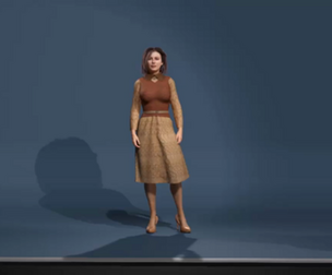 Realistic Young Woman Character  Rigged with Facial Blendshapes  Casual Dress