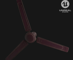 Classic Utility 3B Ceiling Fan - 6 Texture Variants Game Ready Low-poly 3D model