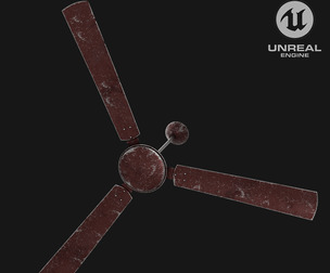 Ironspin 3B Ceiling Fan - 6 Texture Variants Game Ready Low-poly 3D model
