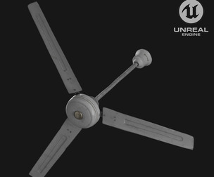 ClassicAir 3B Ceiling Fan - 6 Texture Variants Game Ready Low-poly 3D model