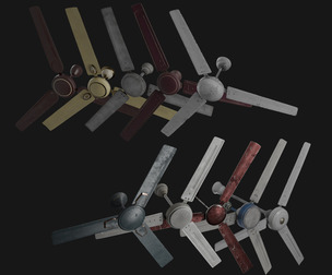 10 Ceiling Fan Pack - 60 PBR Textures sets - Game-Ready
