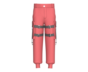 Men Buckle Straps Side Cargo Pocket Pant | Marvelous / Clo3d / obj / fbx