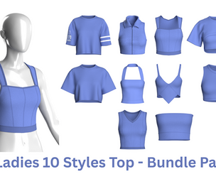 Ladies 10 Styles Top - Bundle Pack | Marvelous / Clo3d / obj / fbx