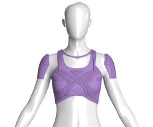 Girls Crop Top With Criss-Cross Piping | Marvelous / Clo3d / obj / fbx