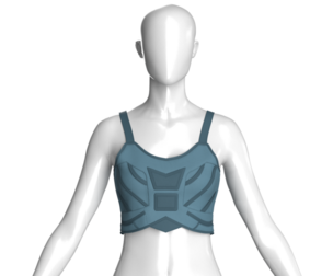 Girls Crop Top With Curved Panel Piping | Marvelous / Clo3d / obj / fbx