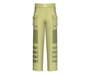 Men Buckle Straps Cargo Pant With Mesh Pocket | Marvelous / Clo3d / obj / fbx