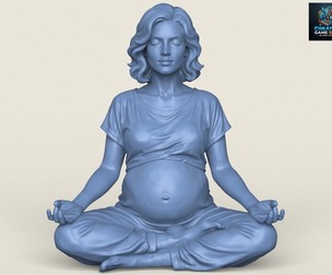 Pregnant Woman Meditation Statue