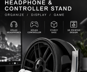 Headphone & Controller Stand – STL 3D Printable Model