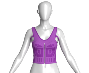 Girls Crop Top With Front Zipper | Marvelous / Clo3d / obj / fbx