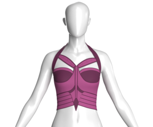 Girls Halter Bustier Crop Top | Marvelous / Clo3d / obj / fbx