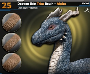 Dragon Skin Trim Brush + Alpha | Vol.09