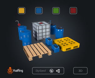 Industrial Containers Pack V1 - Drums, Barrels & IBC Tanks – Game Ready