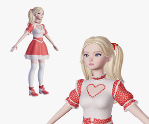 Stylized girl 3d
