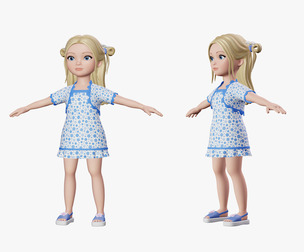 Cute cartoon girl