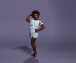 Cute Black Little Girl 3D Model  Fully Rigged  Facial Blendshapes