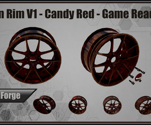 Kryxen Rim V1 - Candy Red - Game Ready (UE5 & Unity)