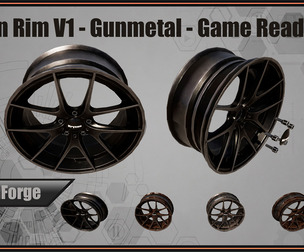 Kryxen Rim V1 - Gunmetal - Game Ready (UE5 & Unity)