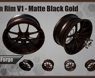Kryxen Rim V1 - Matte Black Gold – Game Ready (UE5 & Unity)